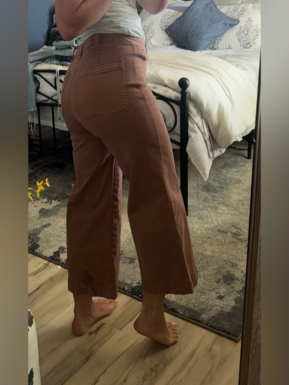 Oat New York Wide-Leg Jeans in Rust Brown